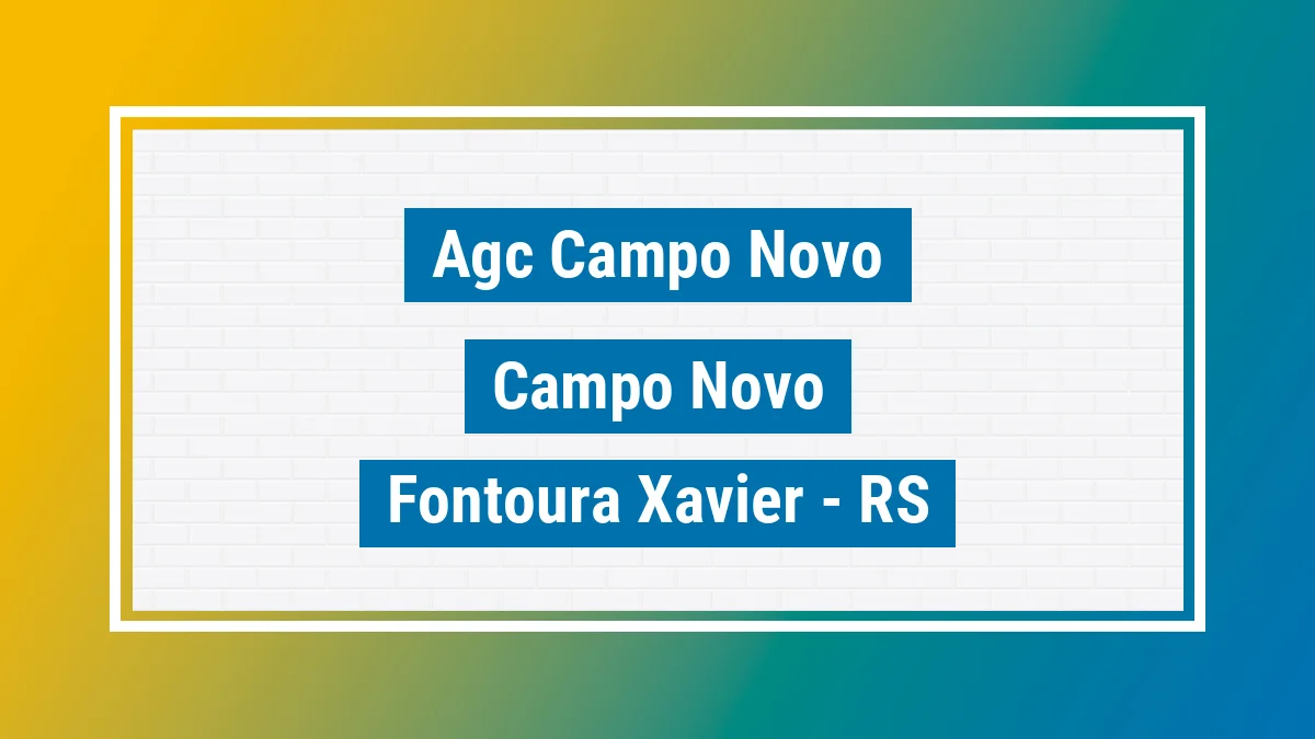 Unidade de agência dos Correios Agc Campo Novo Campo Novo Fontoura Xavier RS