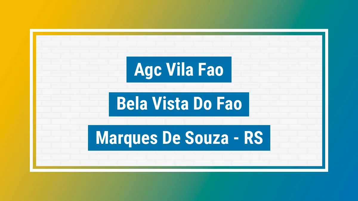Unidade de agência dos Correios Agc Vila Fao Bela Vista do Fão Marques de Souza RS