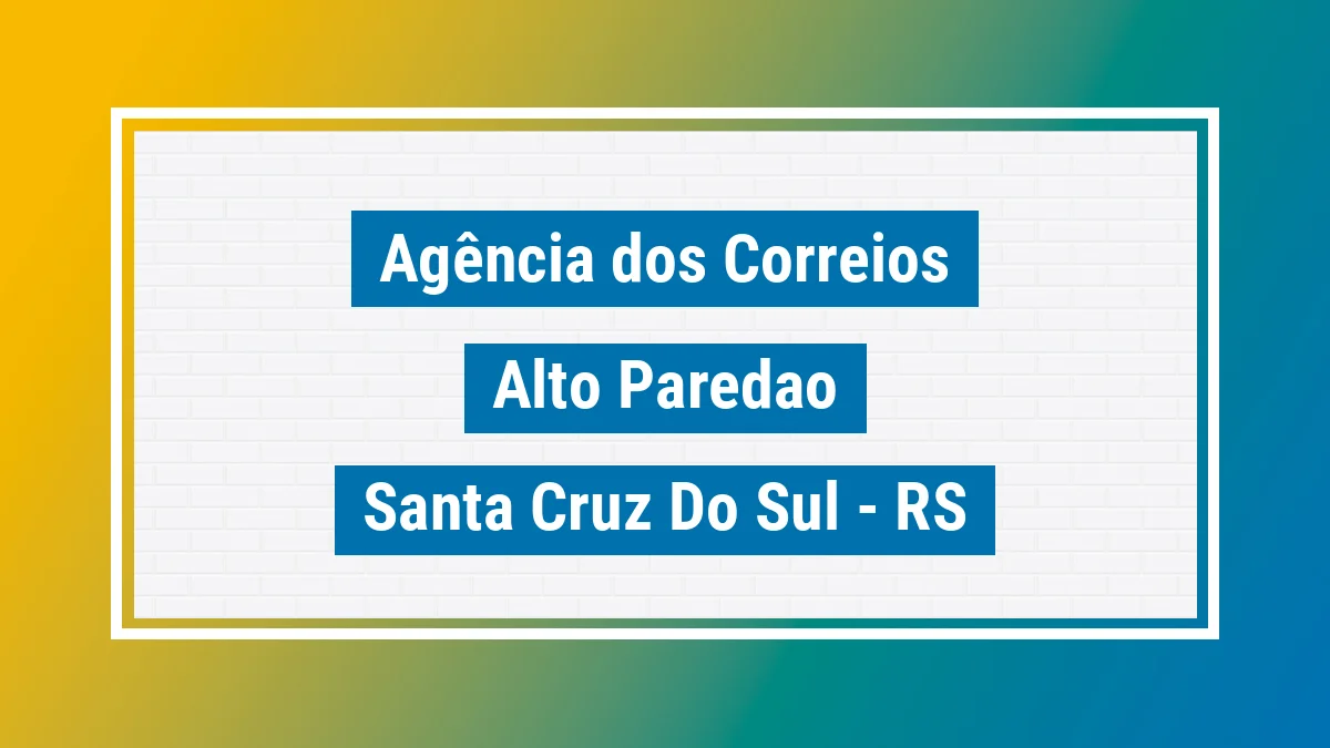 Imagem ilustrativa correios Alto Paredão Santa Cruz do Sul RS