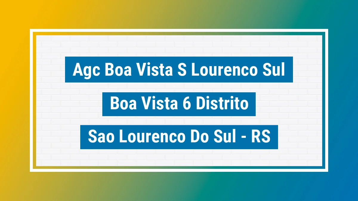 Unidade de agência dos Correios Agc Boa Vista S Lourenco Sul Boa Vista. 6 Distrito São Lourenço do Sul RS