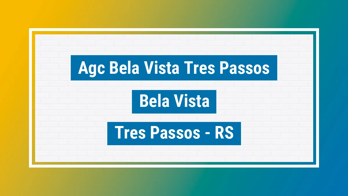 Unidade de agência dos Correios Agc Bela Vista Tres Passos Bela Vista Três Passos RS