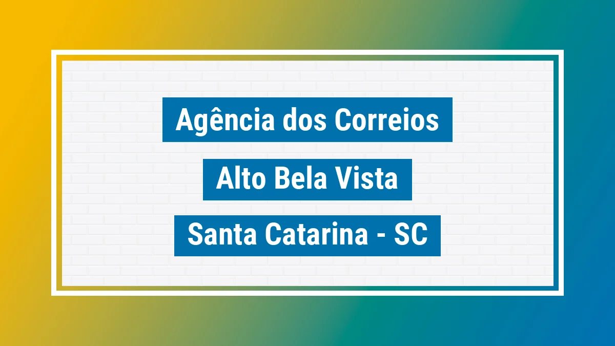 Imagem ilustrativa correios Alto Bela Vista SC