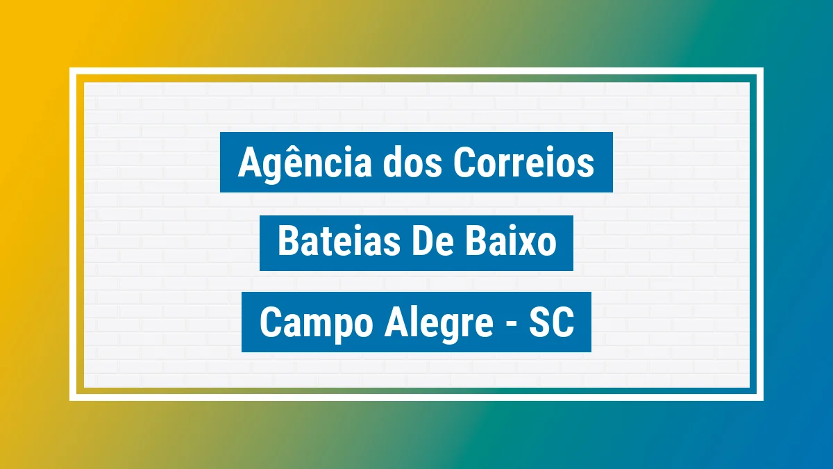 Imagem ilustrativa correios Bateias de Baixo Campo Alegre SC