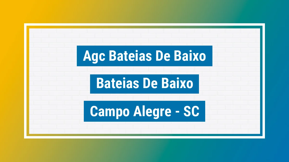 Unidade de agência dos Correios Agc Bateias de Baixo Bateias de Baixo Campo Alegre SC