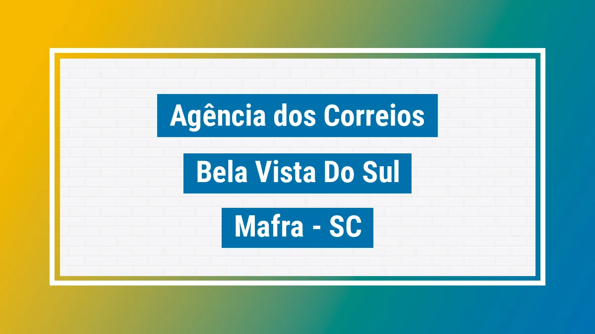 Imagem ilustrativa correios Bela Vista do Sul Mafra SC