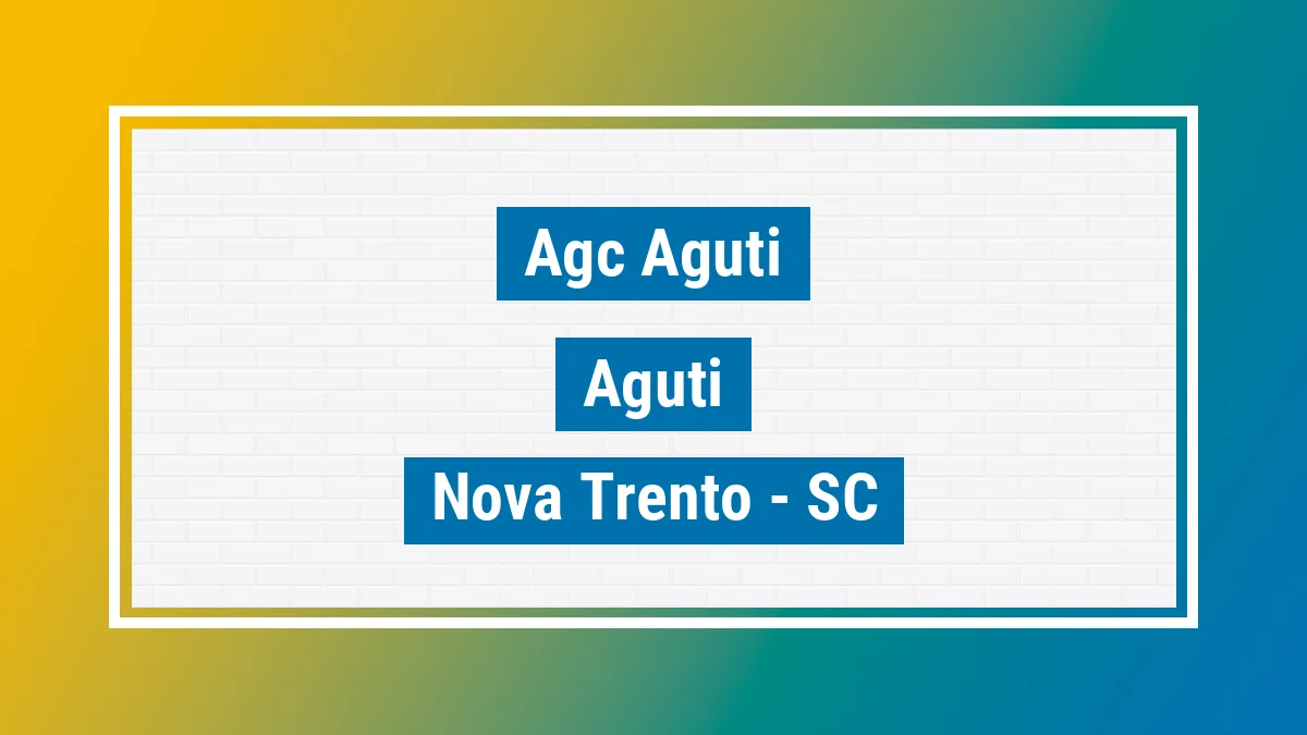 Unidade de agência dos Correios Agc Aguti Aguti Nova Trento SC