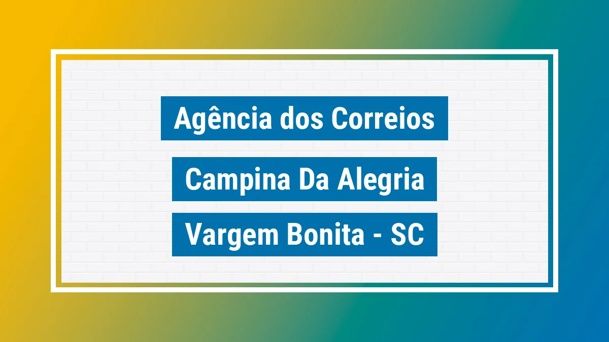 Imagem ilustrativa correios Campina da Alegria Vargem Bonita SC
