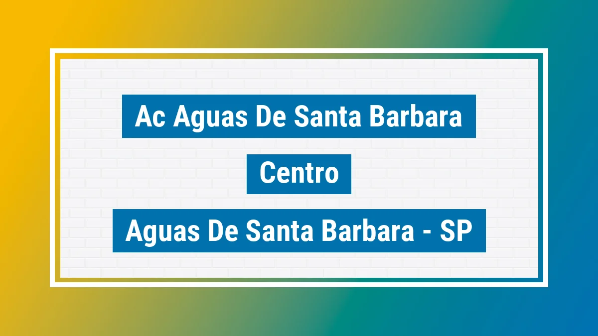 Unidade de agência dos Correios Ac Aguas de Santa Barbara Centro Águas de Santa Bárbara SP