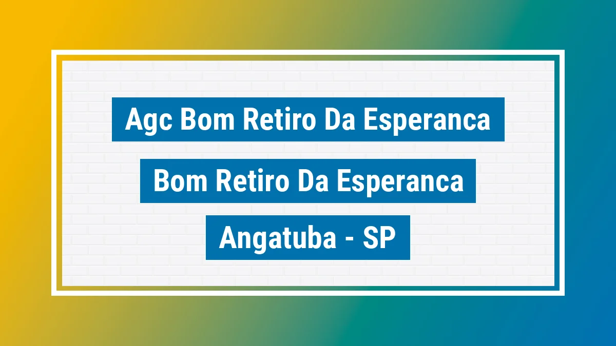 Unidade de agência dos Correios Agc Bom Retiro da Esperanca Bom Retiro da Esperança Angatuba SP
