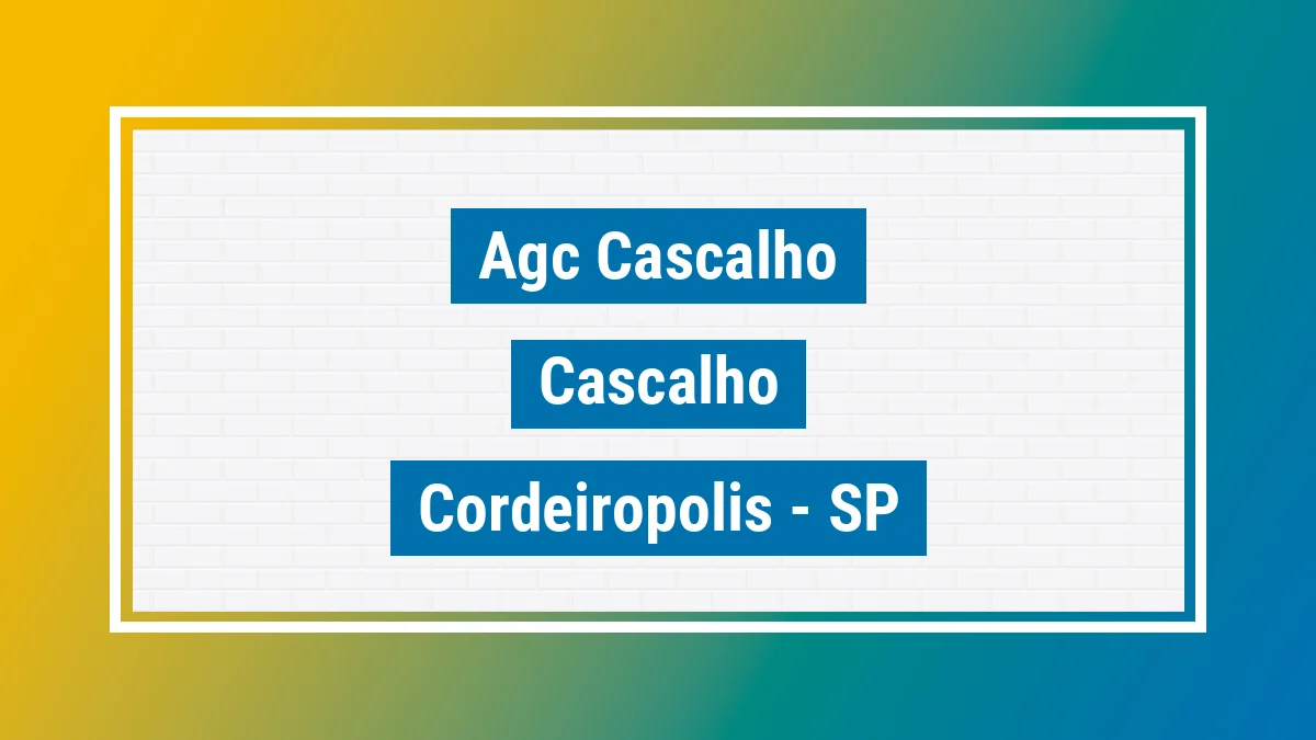 Unidade de agência dos Correios Agc Cascalho Cascalho Cordeirópolis SP