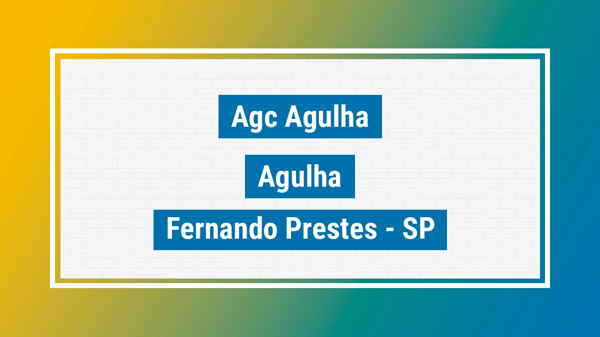Unidade de agência dos Correios Agc Agulha Agulha Fernando Prestes SP