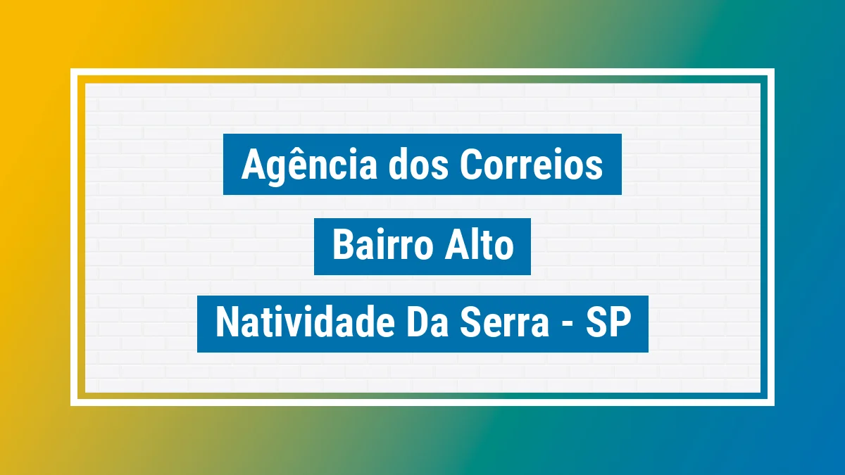 Imagem ilustrativa correios Bairro Alto Natividade da Serra SP