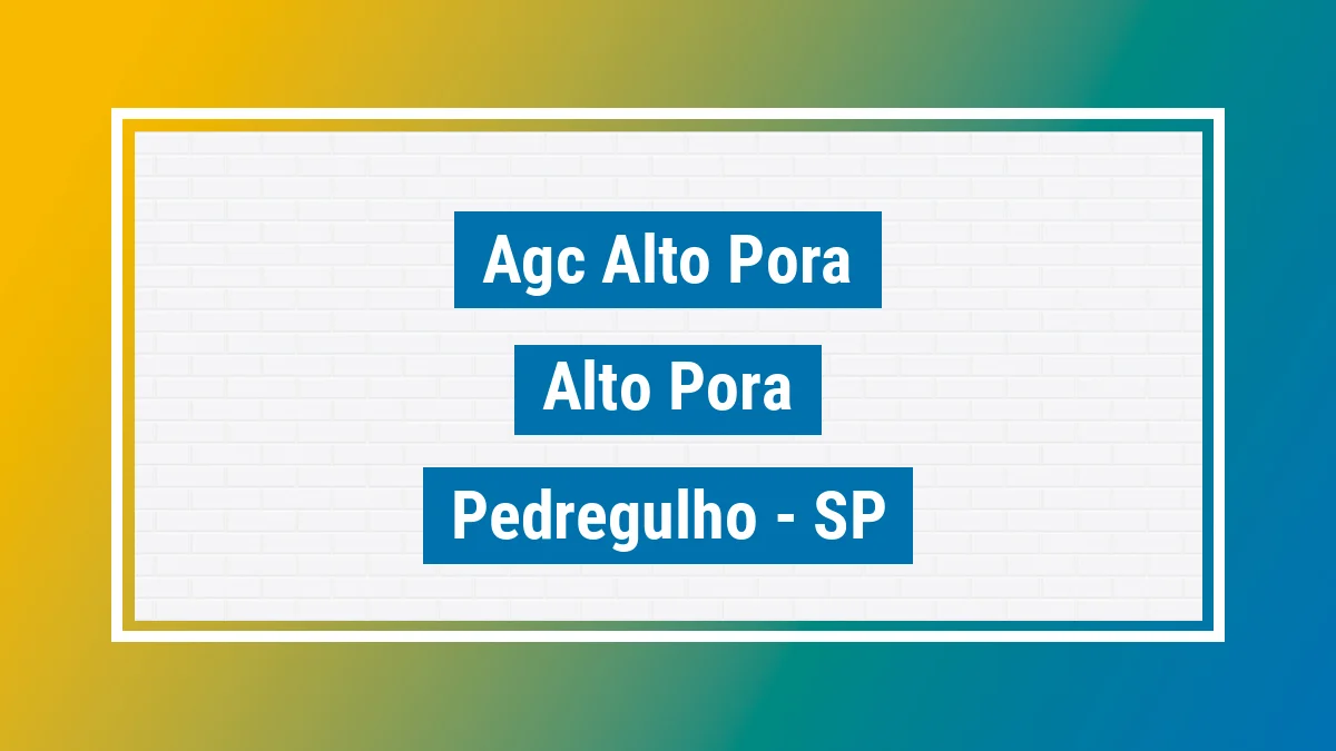 Unidade de agência dos Correios Agc Alto Pora Alto Porã Pedregulho SP
