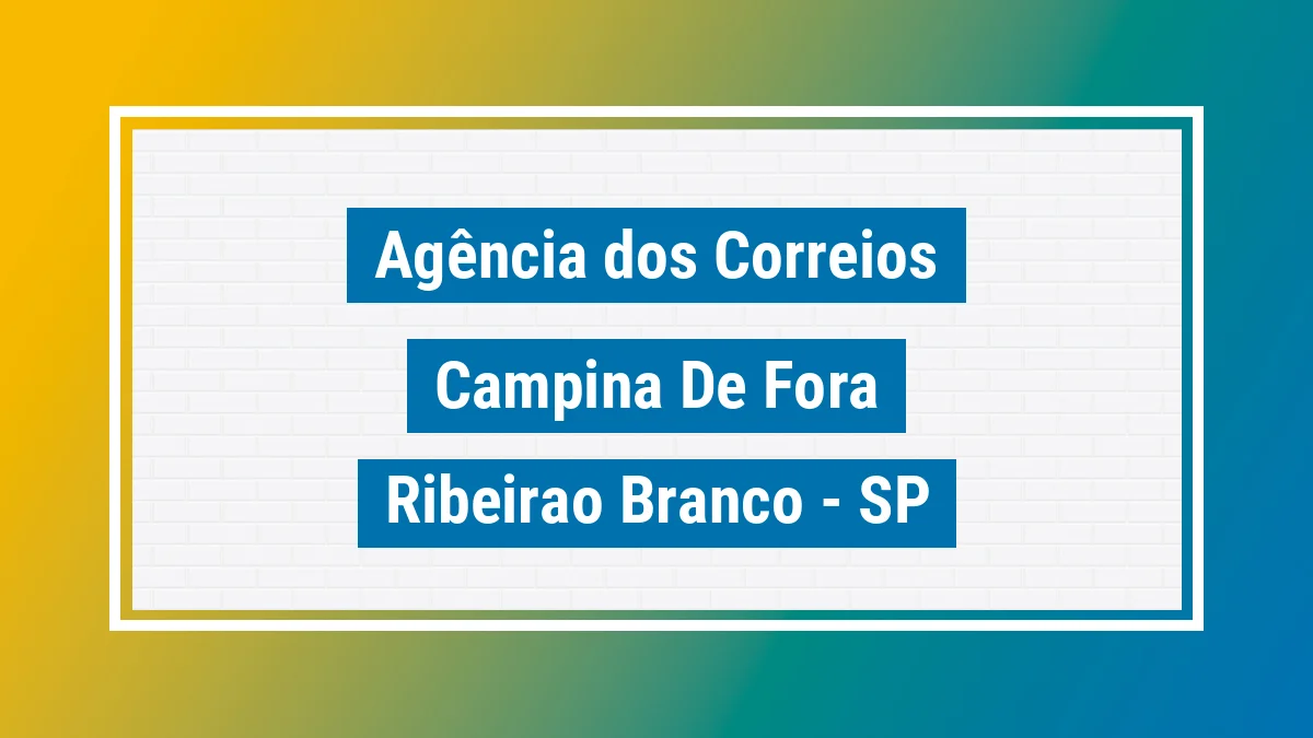 Imagem ilustrativa correios Campina de Fora Ribeirão Branco SP