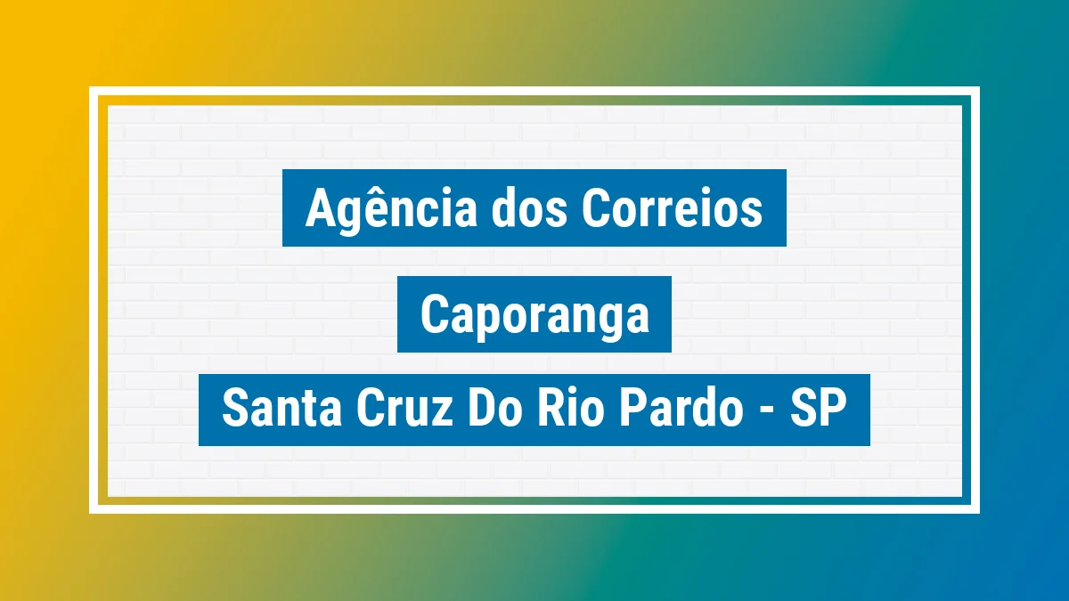 Imagem ilustrativa correios Caporanga Santa Cruz do Rio Pardo SP