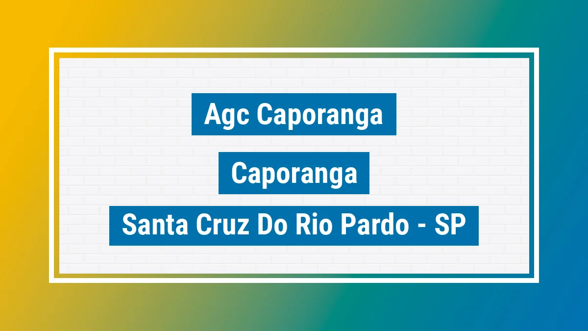 Unidade de agência dos Correios Agc Caporanga Caporanga Santa Cruz do Rio Pardo SP
