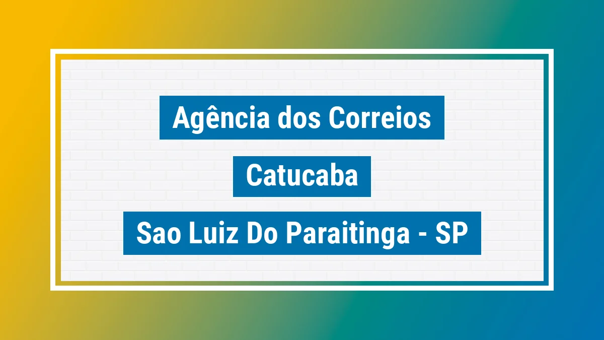 Imagem ilustrativa correios Catucaba São Luiz do Paraitinga SP