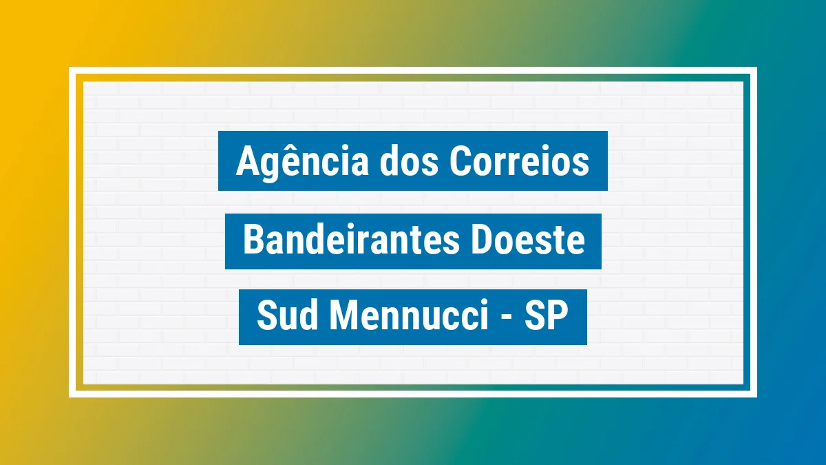 Imagem ilustrativa correios Bandeirantes Doeste Sud Mennucci SP